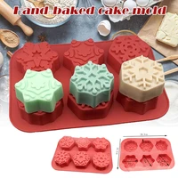 snowflake silicone mold 6 packs baking mold for making hot chocolate bomb cake jelly dome mousse red 3 ls