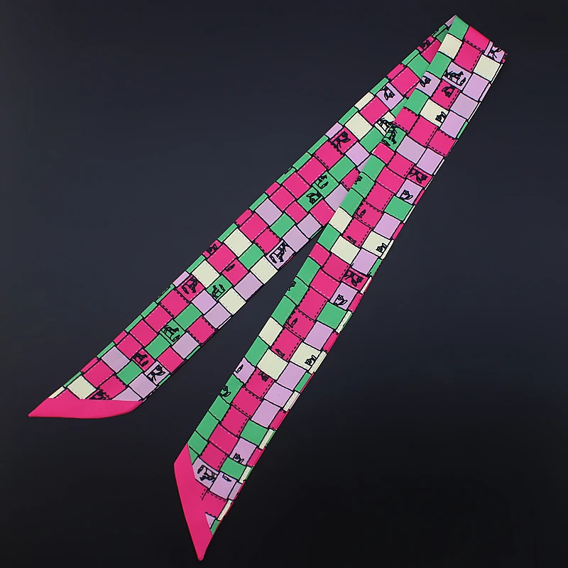 Женский облегающий шарф дизайнерские клетчатые шарфы с ручкой женские длинные