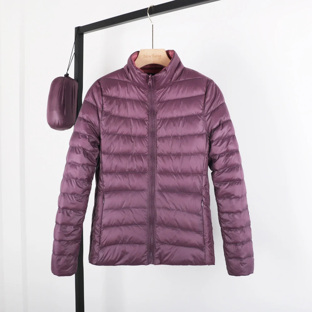 

Ultra Light Down Jacket Women Double Side Windbreaker Reversible Women's Down Coat White Duck Down Female Coats