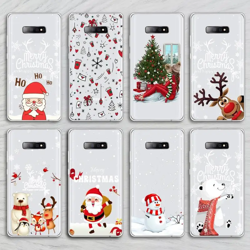 

Marry christmas new year gift Phone Case Transparent For Samsung Galaxy A S 8 9 10 12 20 21 40 50 52 51 70 71 2019 fe ultra plus