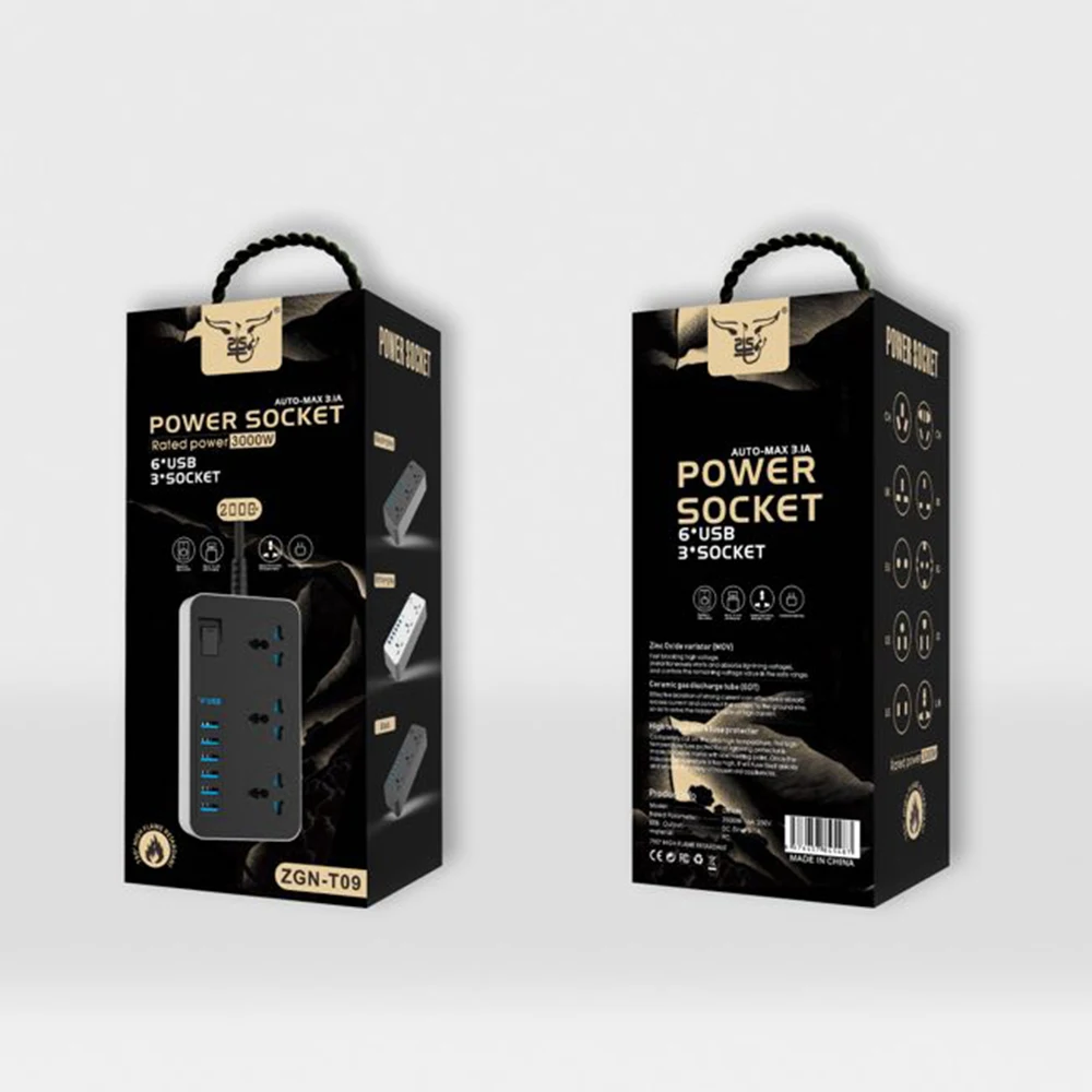 Мощность полосы Смарт USB гнездо адаптера Стабилизатор напряжения 3 позиционный
