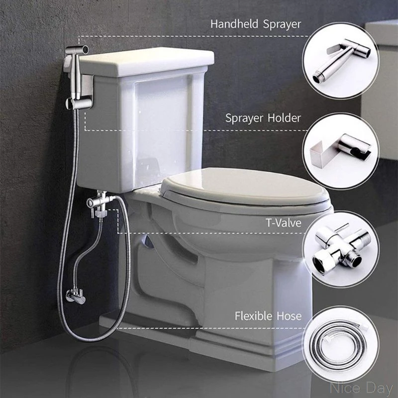

Handheld Stainless Steel Bidet Sprayer Diaper Sprayer Set for Bathroom Diaper A22 20 Dropship