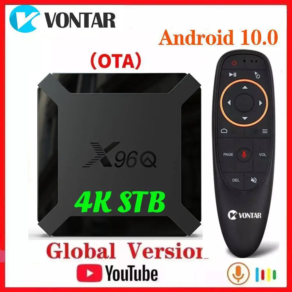 Vontar X96Q Android 10 Smart TV BOX 0 Allwinner H313 Media Player четырехъядерный Wifi Youtube Обновление от X96