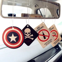 bee panda car rearview mirror hanging aromatherapy tablets super hero car air freshener perfume pendant solid paper accessories
