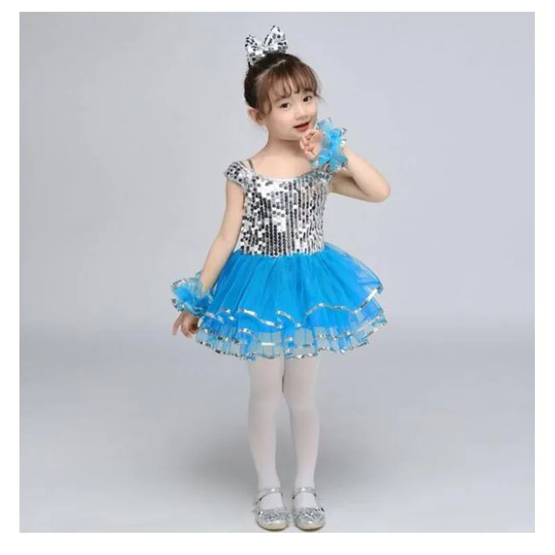 Modern kids dance costumes for sequins tutu dress girls salsa dancing wear Outfits |