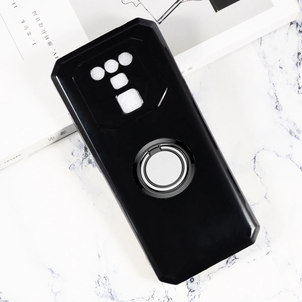 

For Oukitel K15 Pro Plus 6.52" 2021 K15Plus K15Pro Back Ring Holder Bracket Phone Case Smartphone TPU Soft Silicone Cover