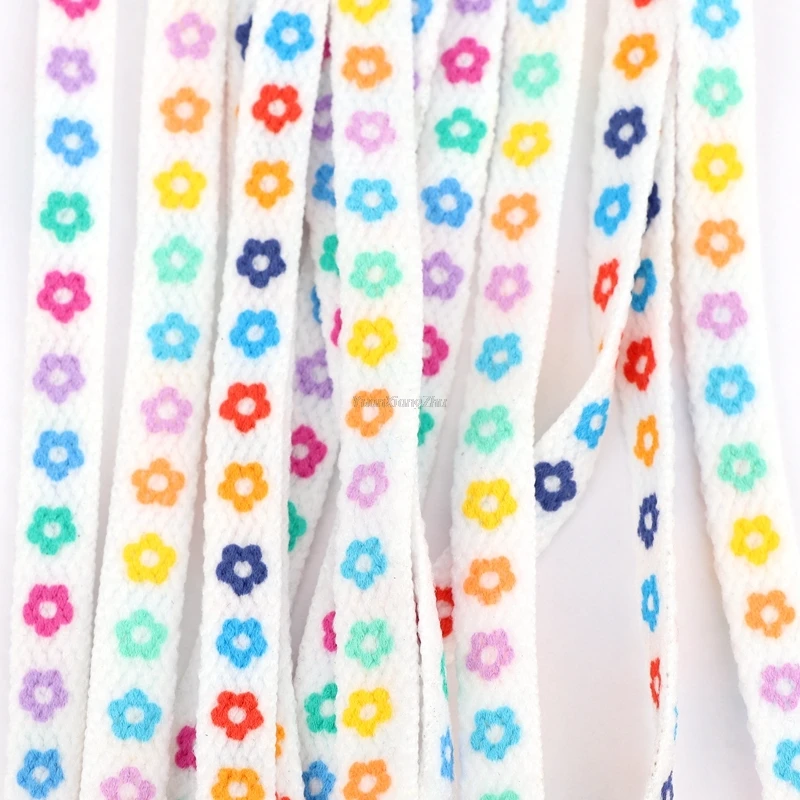 

New Flowers Shoelaces Flat Little Daisies Shoe laces High-top Canvas Sneaker Shoelace AF1 Laces Shoe Strings 100/120/140/160CM