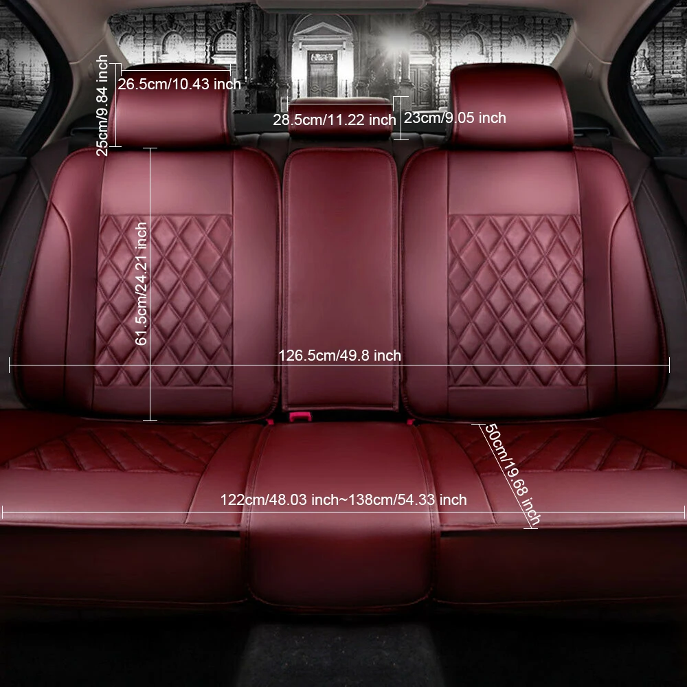 

5-Seat Car PU Leather Moon Covers Cushion Front+Rear Car Seat Cover Set for Audi Mazda Bmw Peugeot Ford Focus Car Accessories