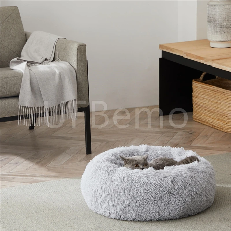 Пушистая плюшевая кровать для кошек домик домашних животных Конура пещера