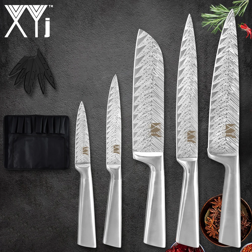 XYj 6 шт. сумка для ножей шеф повара из нержавеющей стали 8 ''нарезка 7'' сантоку