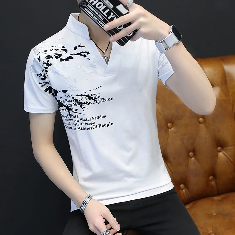 Высококачественная тонкая мужская футболка 2020 Новая Модная хлопковая с