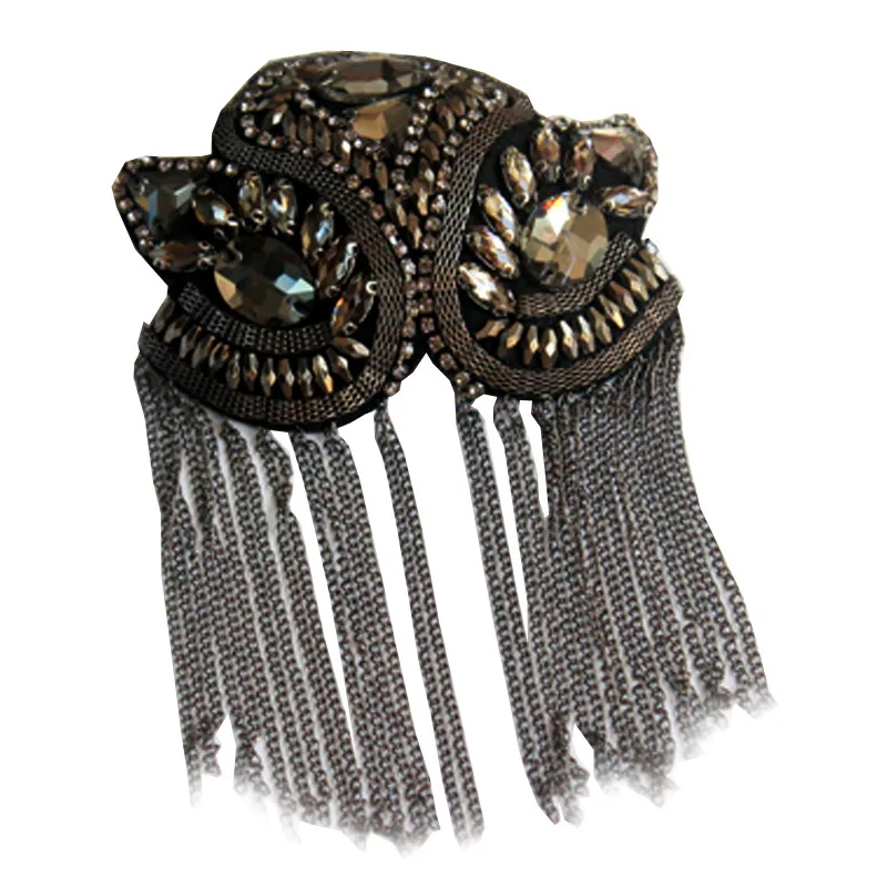 2 шт. классические металлические эполеты ручной работы с кисточками ювелирные