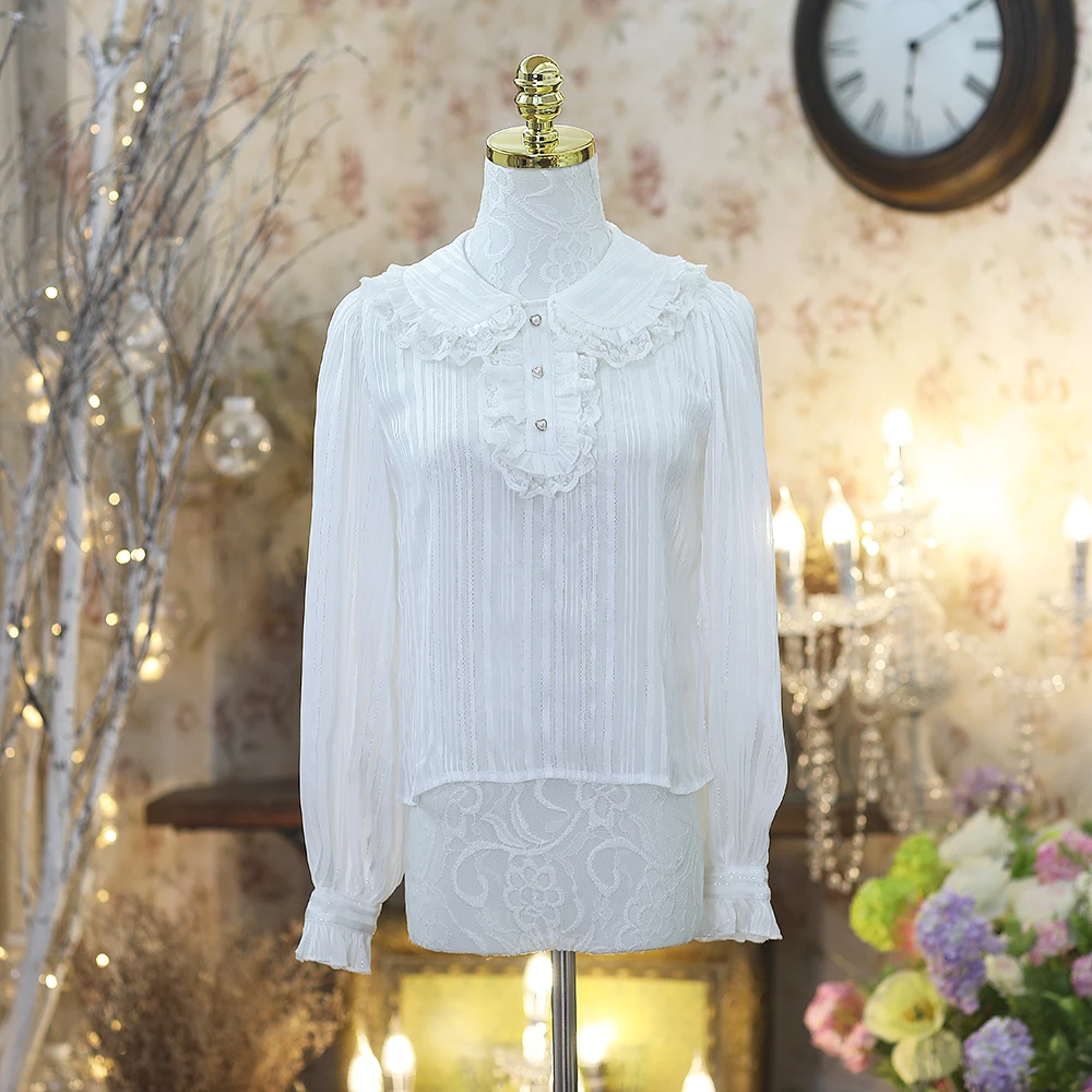 White Blouse Дизайн, платье с принтом со звездами и котом, милое женское платье лолиты JSK в готическом стиле, винтажное платье на бретельках+ блузка - Цвет: White Blouse
