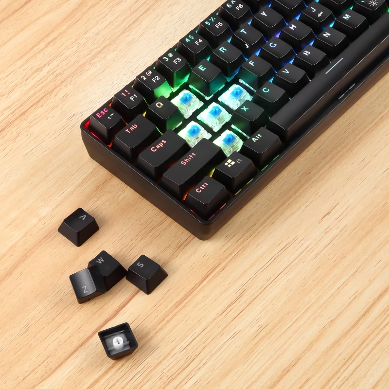 

Russian English Mechanical Keyboard 61 Keys USB Wired 2.4G Wireless Dual Mode Gaming Keyboards Backlight for Desktop PC