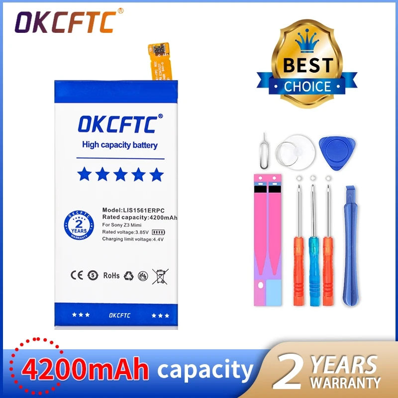 

OKCFTC Новый 4200mAh LIS1561ERPC Мобильный телефон Аккумулятор для SONY Xperia Z3 mini Compact M55W D5833 SO-02G аккумулятор
