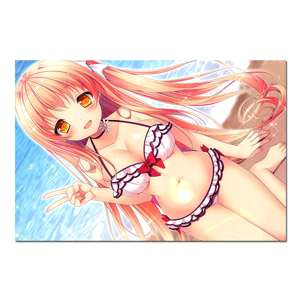 

Настенная Картина на холсте пляжная милая девушка-бикини картины для взрослых аниме плакаты и принты для гостиной современные украшения