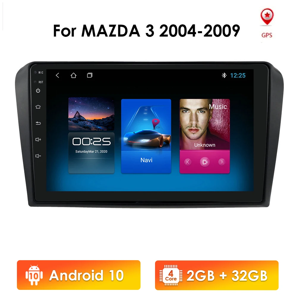 Автомагнитола 2 DIN 9 дюймов Android 10 DVD GPS радио для Mazda3(2004 2009) CAM Автомобильный