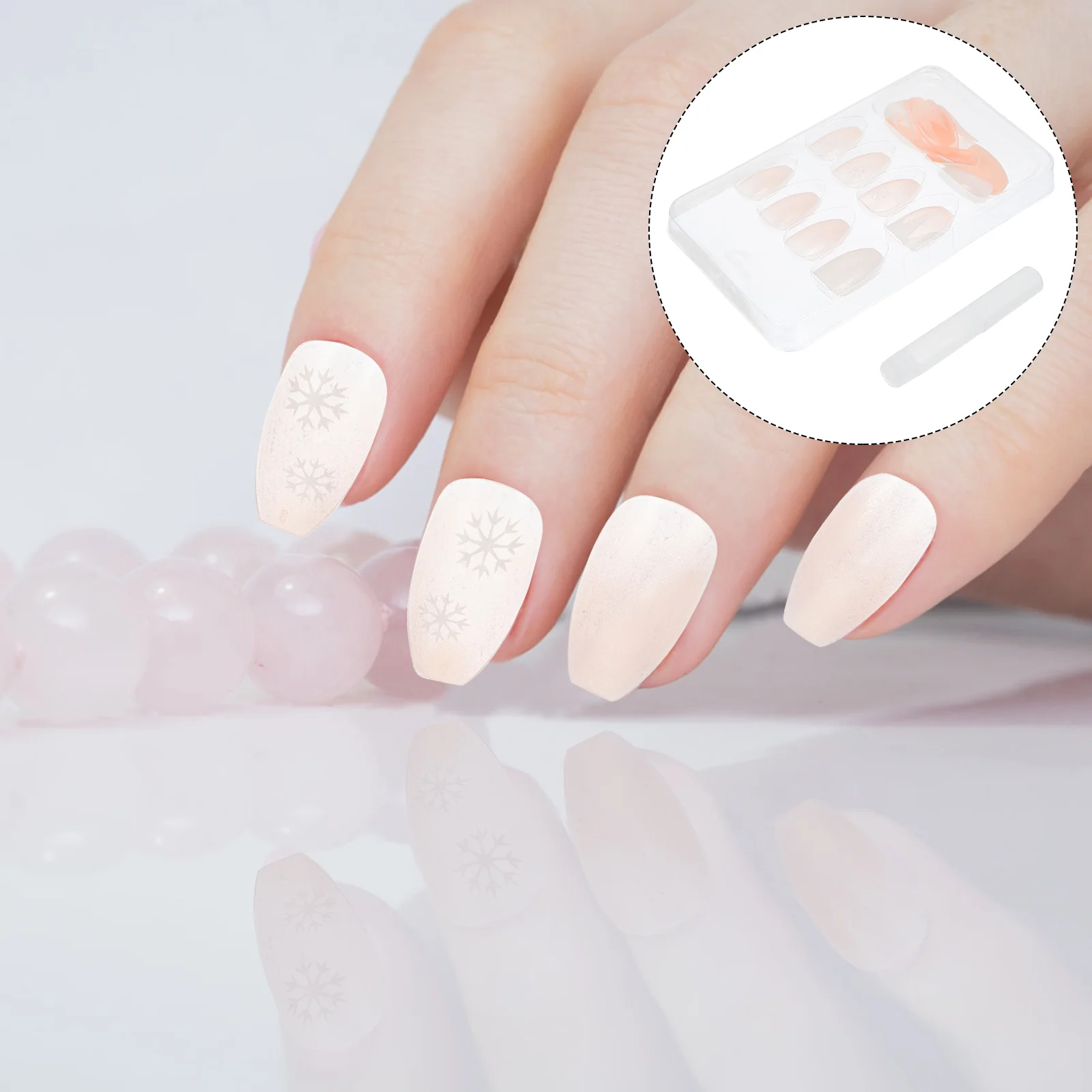 

72 шт., съемные накладные ногти в виде снежинок