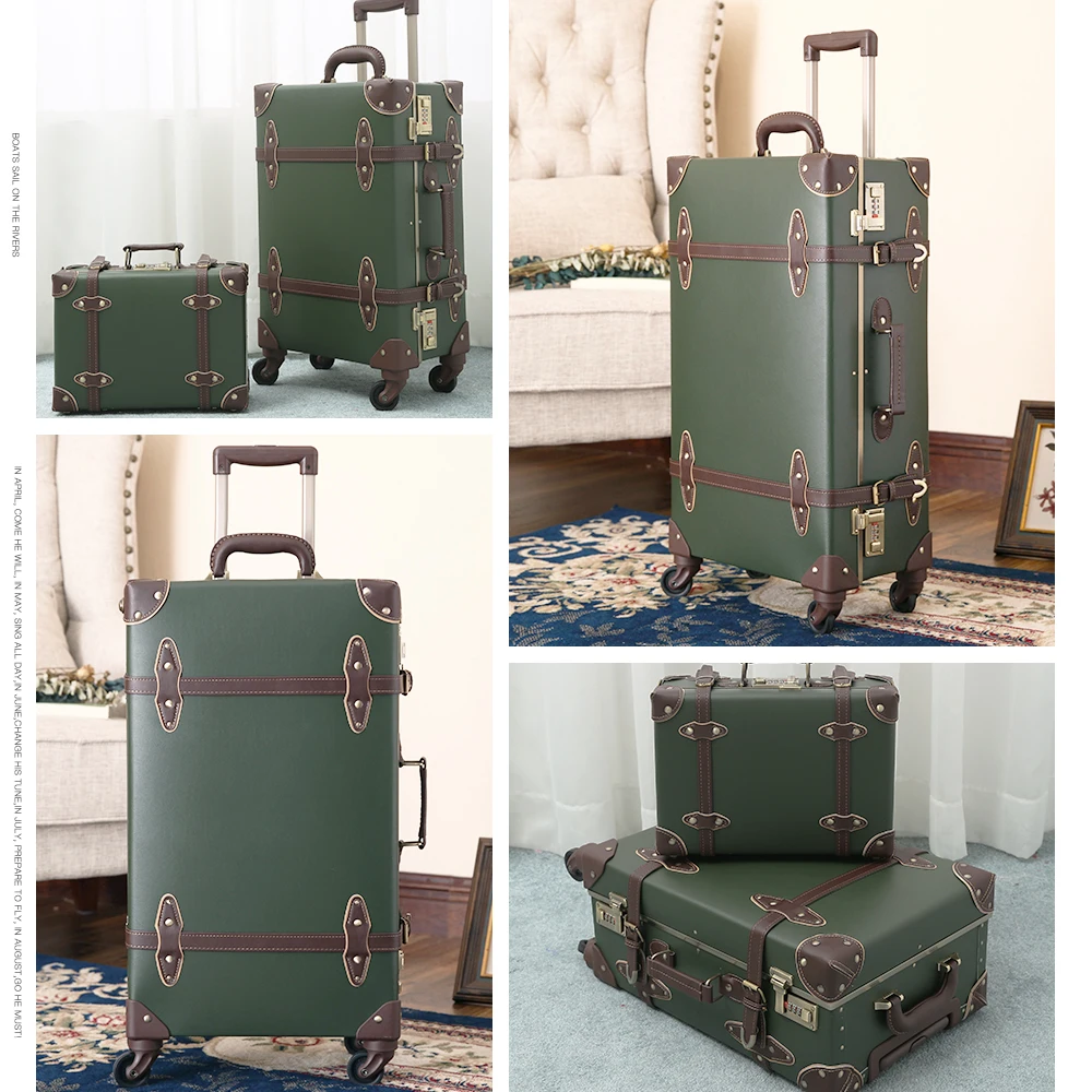 Чемодан из искусственной кожи набор для переноски багажа винтажный чемодан на