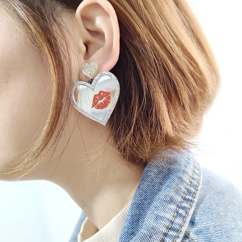 Женские акриловые серьги в Корейском стиле милые/романтичные 2 цветов с