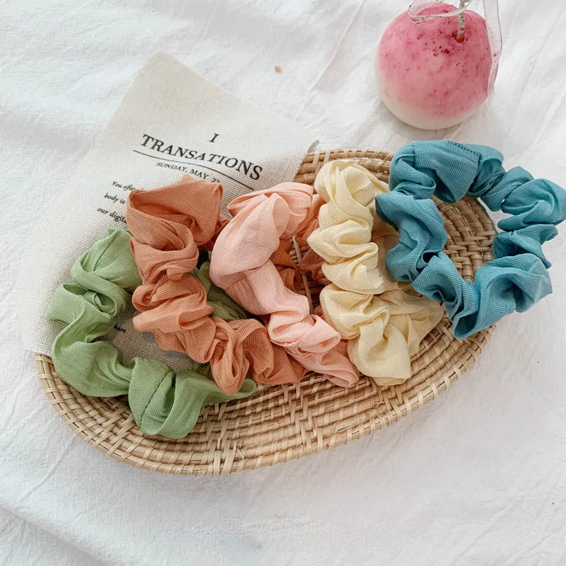 Небольшая веревка для волос карамельных цветов однотонное тканевое кольцо