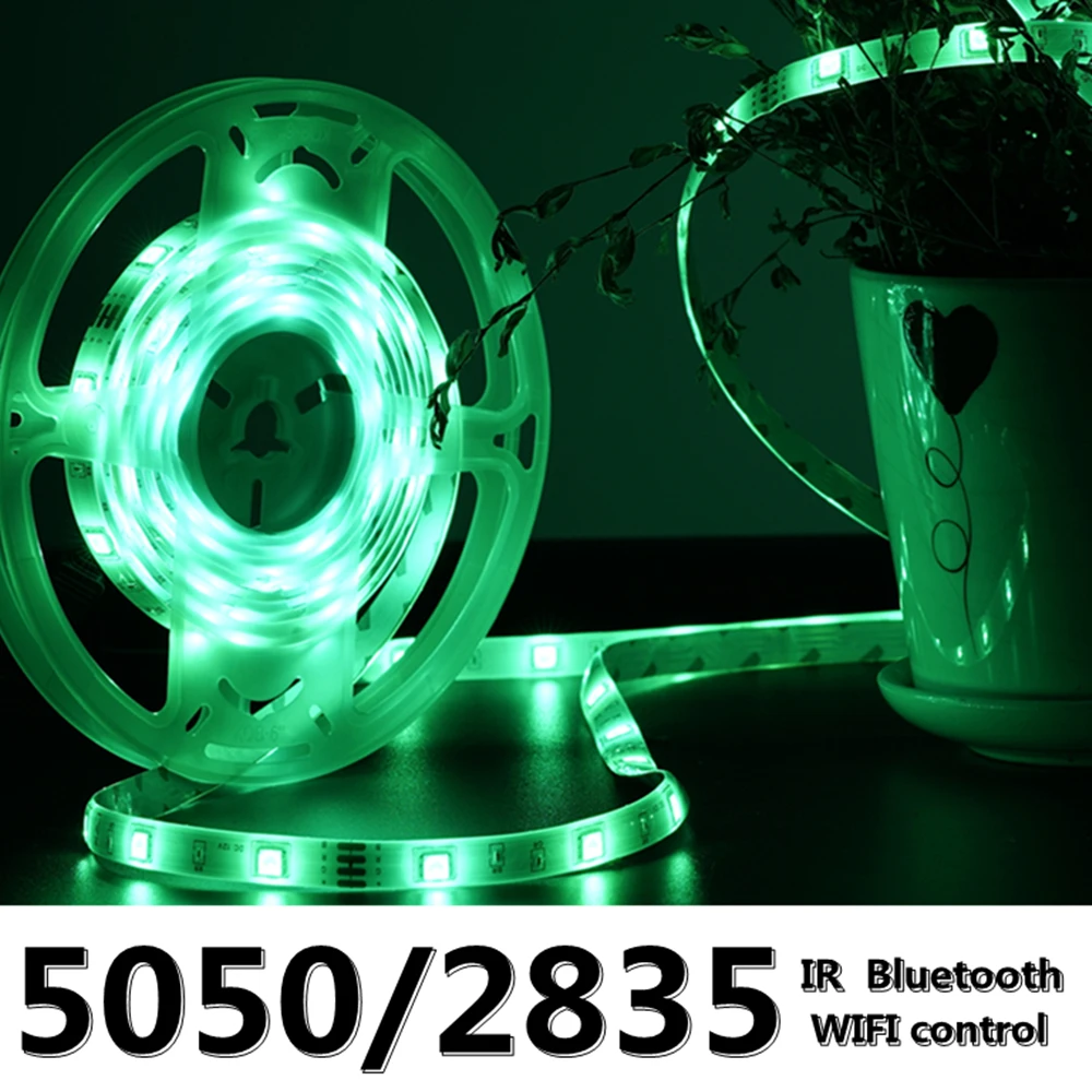 Светодиодная лента с поддержкой Wi Fi RGB 5050 SMD 2835 водонепроницаемая лампа гибкая