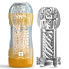 Мужской мастурбатор с присоской, винтовой канал, прозрачная чашка для самолета, Вагина, настоящая карманная киска, секс-игрушки для взрослых, Мужской мастурбатор