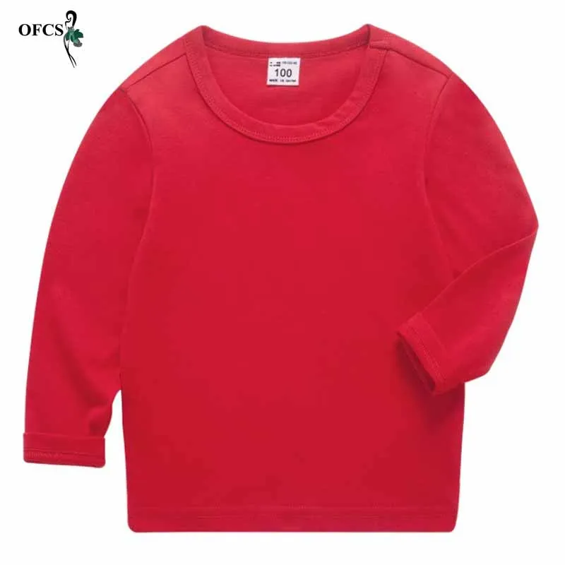 Пальто для мальчиков и девочек футболка Детская с длинными рукавами круглым