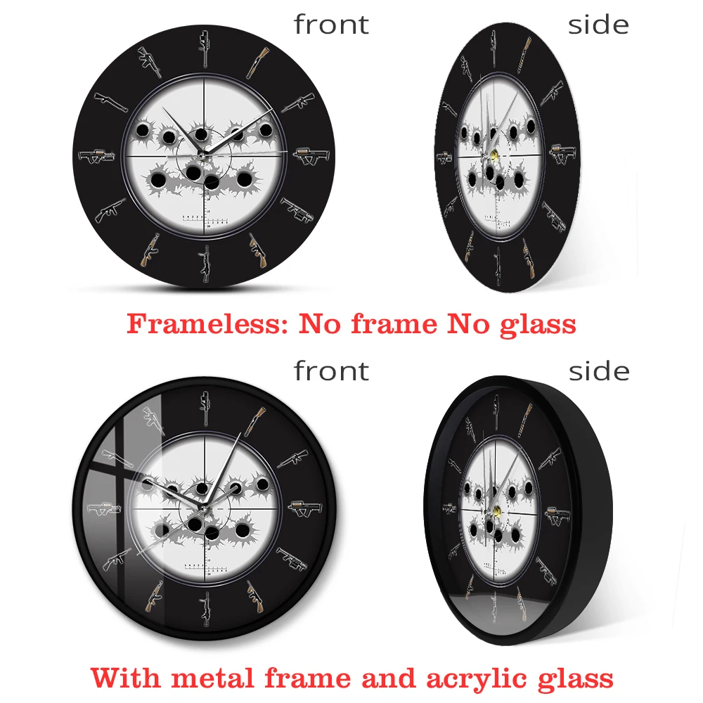 Снайперский взгляд с пулеными отверстиями военное искусство настенные часы