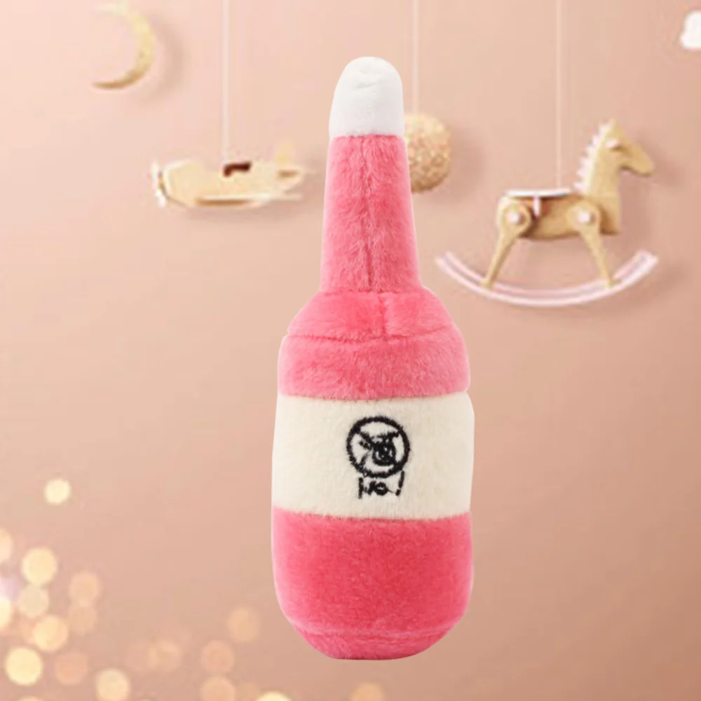 Dog Chew Toy Sound Plush Pet Puppy Toys Squeaky Bottle Shape Soft Pets Bite Chewing (Red) | Дом и сад
