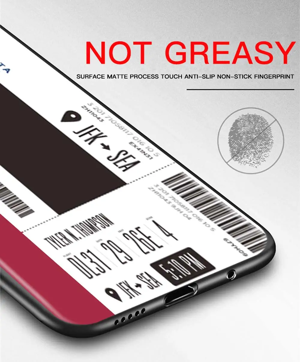 

Ticket label Silicone Fundas For Honor 30 20 10 Lite Pro Youth Plus Boarding Pass Shell for HONOR 30i 20e 20S Cover TPU Back