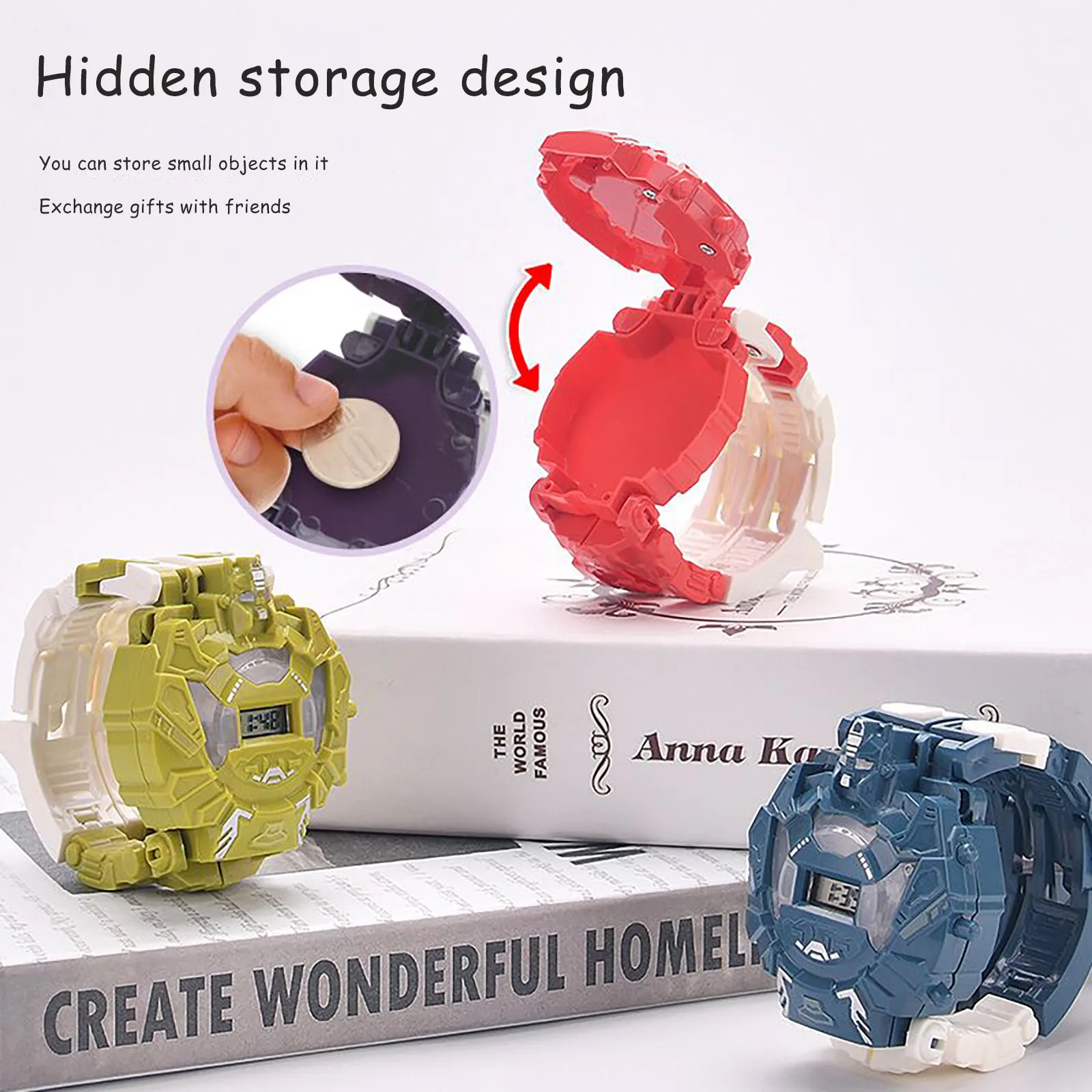 Kids Transformation Digital Watch Toys With Light Electronic Robot Wristwatch Boys Super Hero Deformed Figure Toy robot Gift | Игрушки и