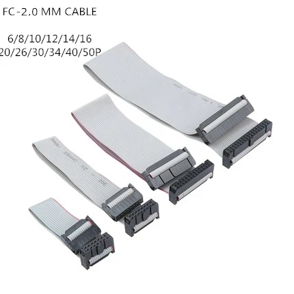 2 uds 2,0 MM FC-6/8/10/14/16/20/30/40/50/60PIN JTAG ISP descargar CABLE gris cinta plana...