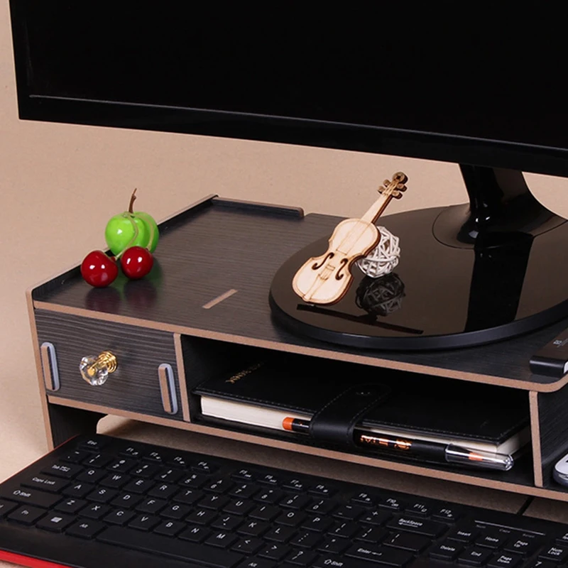 Деревянная подставка для монитора компьютерный стол органайзер с клавиатурой