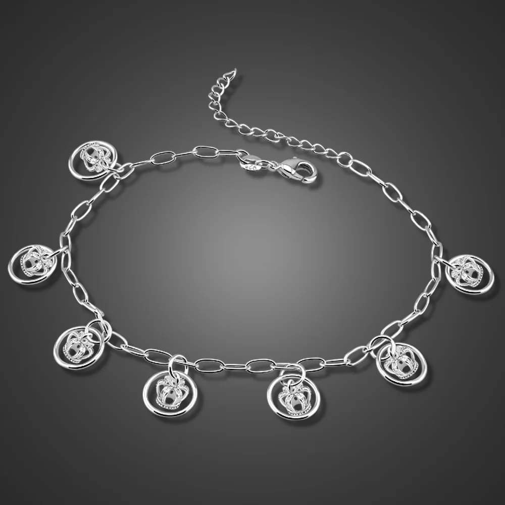 Женский винтажный браслет под сандалии Летний Пляжный из 100% стерлингового