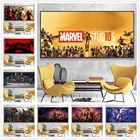 Постер Марвел на 10-ю годовщину, супергерои, периферийная Картина на холсте, классический фильм, настенное искусство, кафе, общежитие, бар, домашний декор