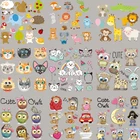 Набор мини-наклеек с мультяшными животными, наклейка с утюгом сделай сам, виниловые модные детские топы, рубашки, термонаклейка с аппликацией, наклейка для рубашки для девочек и мальчиков