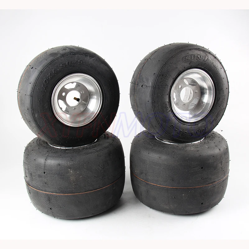 

KARTING wheel tire front wheel 10x4.50-5 rear wheel 11x7.10-5 with 5 inch aluminium alloy wheel hub for GO KART ATV UTV Buggy