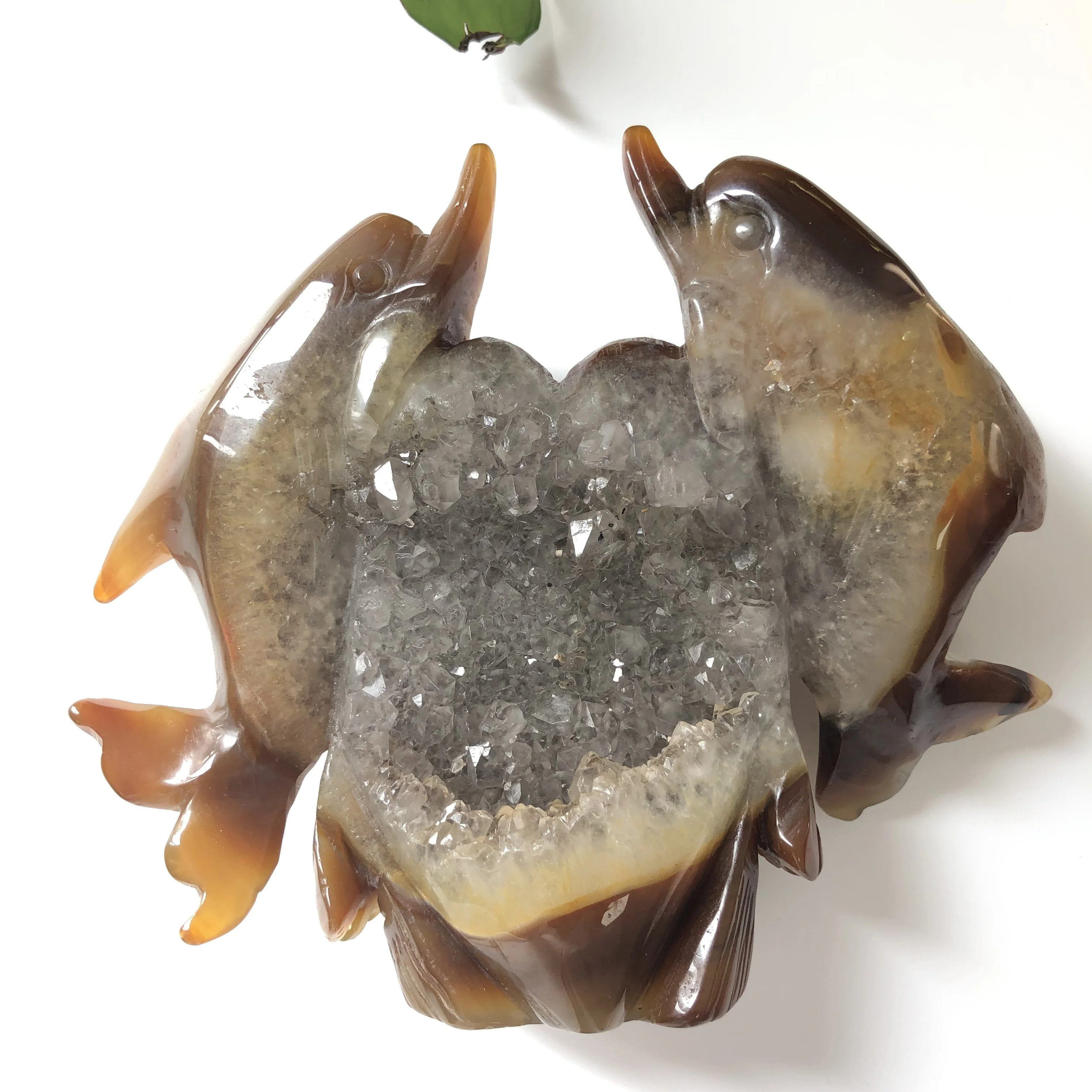 Природный хрусталь агат дельфин кластер драгоценный камень фэн-шуй рисование