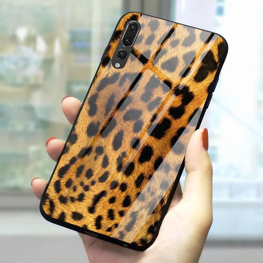 Чехол для телефона Huawei P30 с леопардовым принтом стеклянный чехол P10 P20 Pro P Smart Mate 20