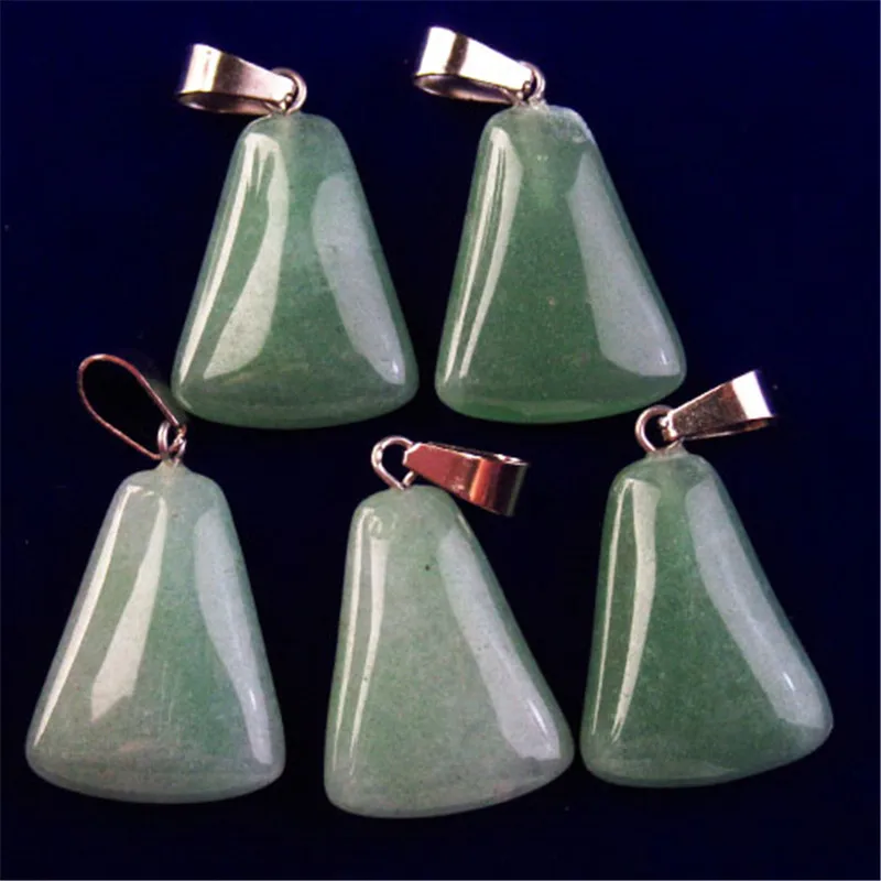 

10Pcs 25x17x6mm Natural Green Aventurine Trapezoid Pendant Bead 507SK For Jewelry Make DIY Earring Accessories
