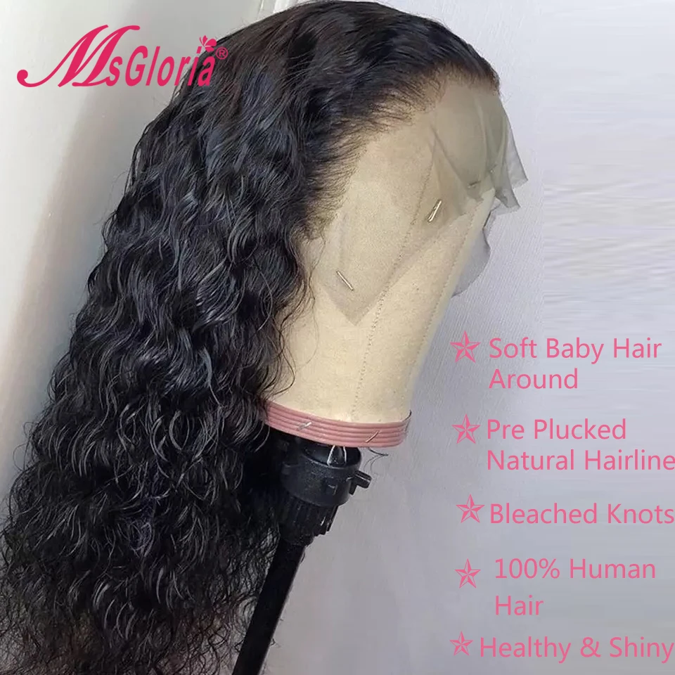 360 Lace Frontal Wig Natural Brazilian Remy Curly Wig With Pre Plucked Lace Front Human Hair Wigs For Women Bleached Knots 150