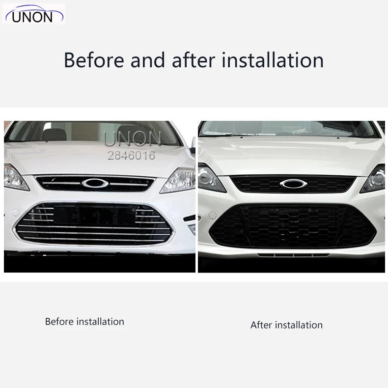 2Pcs Car Racing Grille For Ford Mondeo Grill MK4 2011-2013 Radiator Pickup Raptor With Badge Mesh ABS Front Bumper Modify images - 6