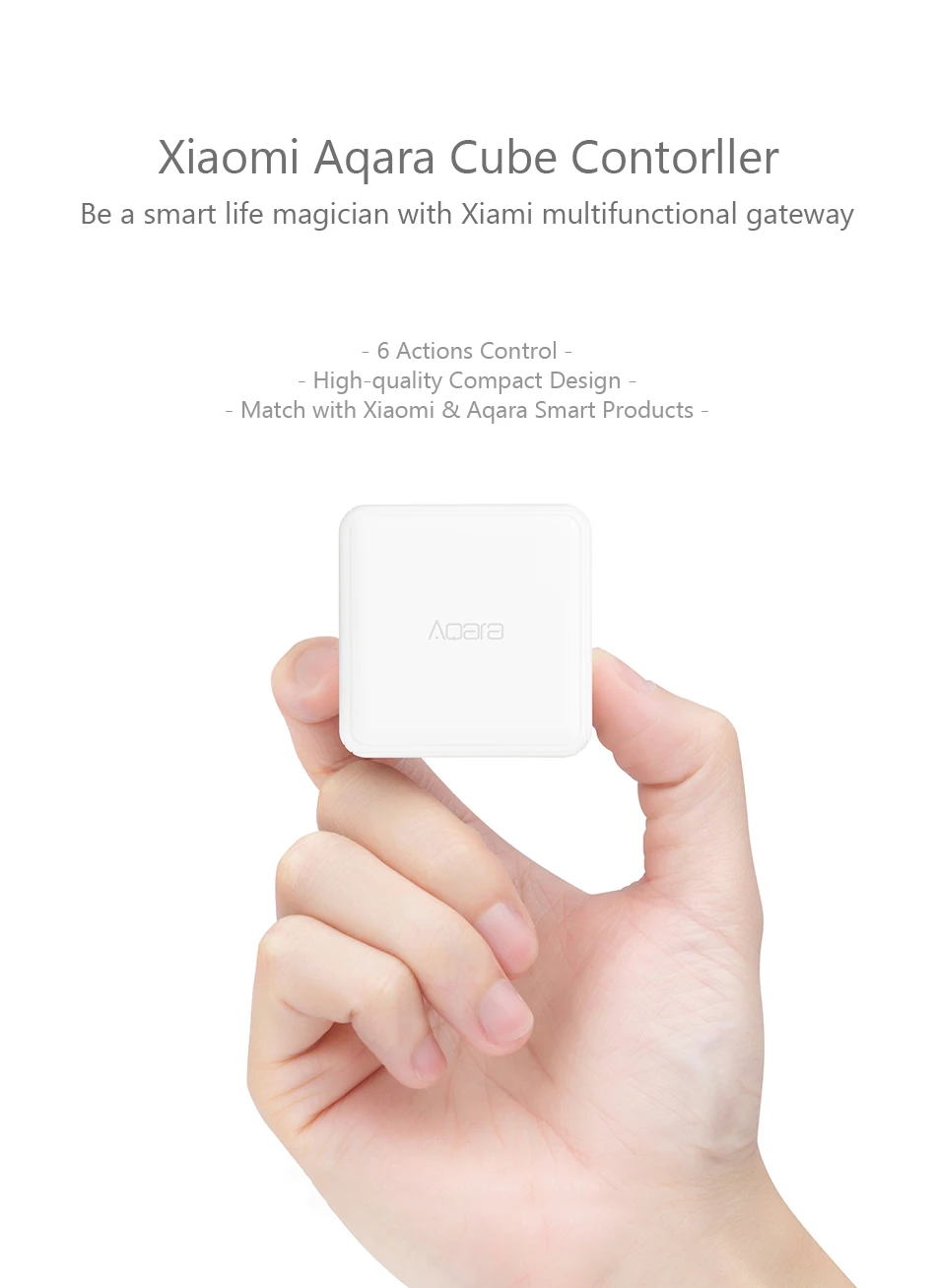 Xiaomi Mijia Aqara магический куб контроллер Zigbee версия управляется шестью мерами умный дом устройство работает через приложение mijia Home подключение