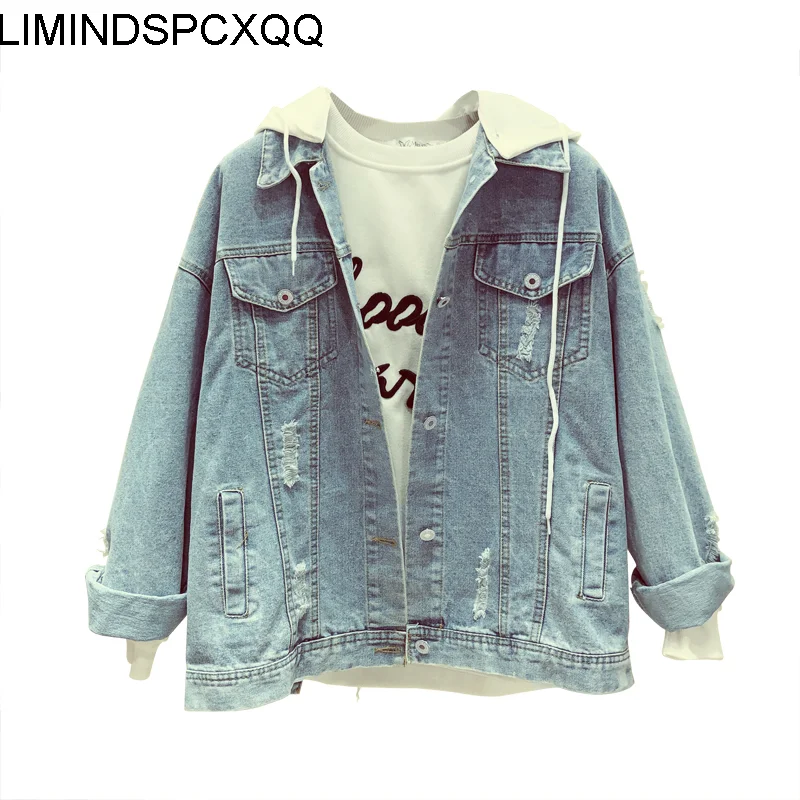 

Clothes Ladies Jeans Coat Fashion Women Spring Autumn New Korean-Style Loose-Fit Female Hooded Versatile Tops Coat Jacket