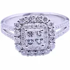 Великолепное женское кольцо квадратной формы, полное блестящее кольцо со льдом, микро проложить Кристалл Циркон, ослепительное свадебное кольцо, обручальное кольцо
