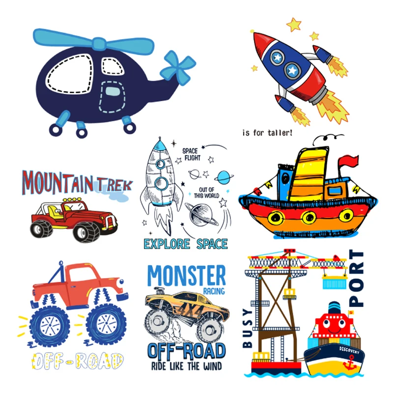 Утюжок на переноске мультяшный автомобиль космический патчи наклейка одежду для