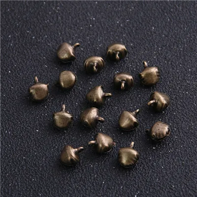Antique Bronze 90 шт./лот 6*8 мм новые рождественские колокольчики смешанные цвета свободные бусины маленькие колокольчики Рождественское украшение, подарок - Окраска металла: Antique Bronze