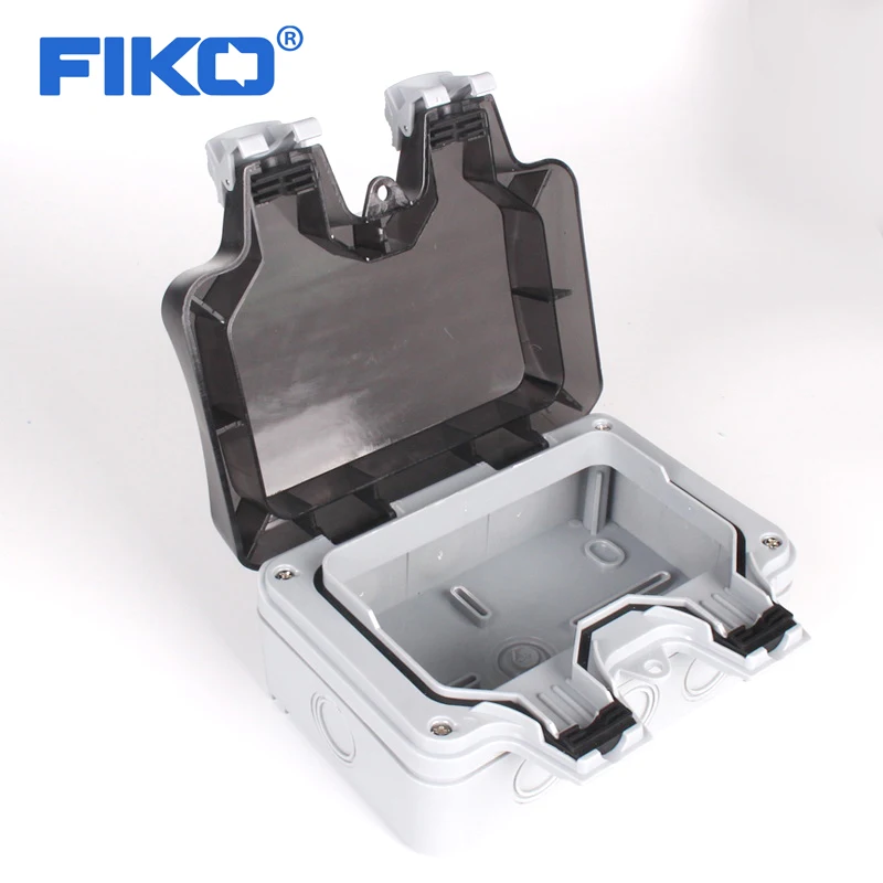 FIKO IP66 Waterproof and rain-proof box for outdoor power socket, waterproof switch socket outdoor waterproof sealed box