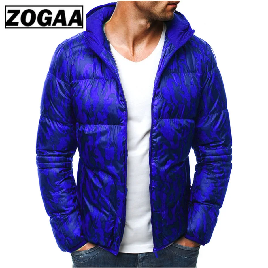 ZOGAA/зимние мужские теплые парки пальто хлопковые толстые куртки с капюшоном и